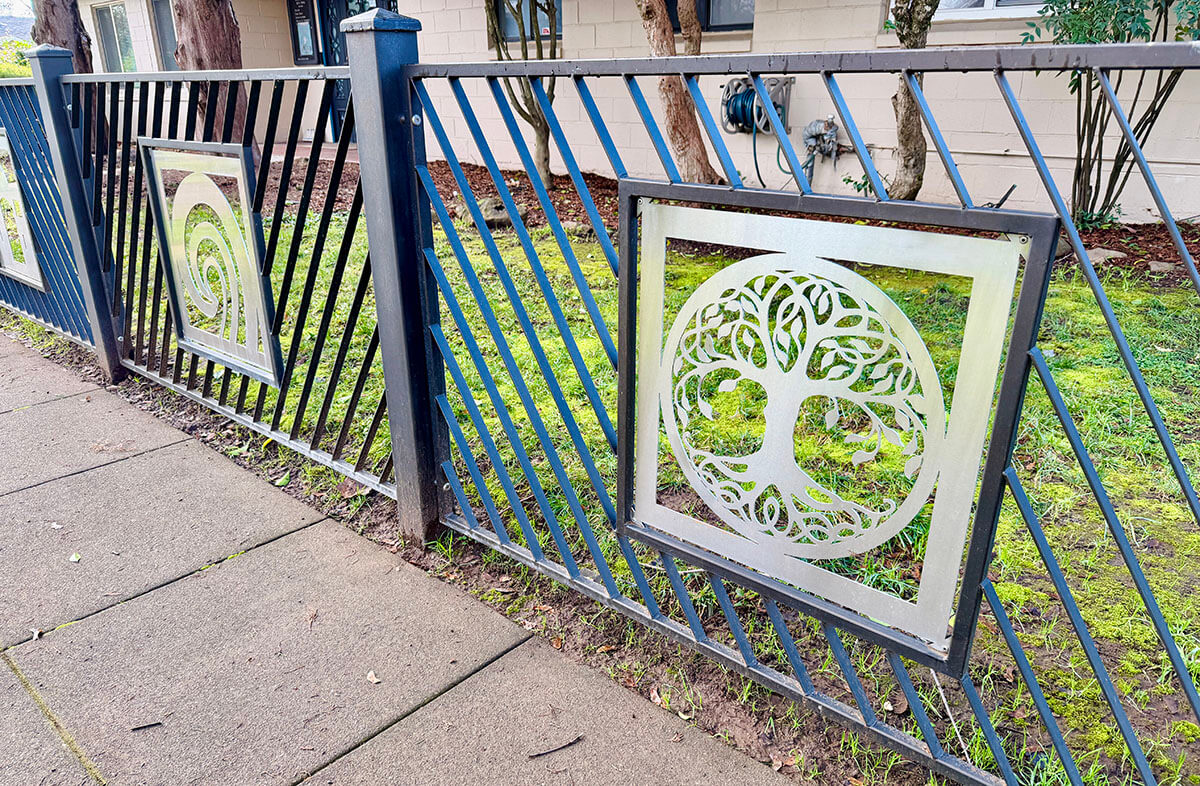 The fence at Congregation Beth Israel of Chico was designed by David Halimi.