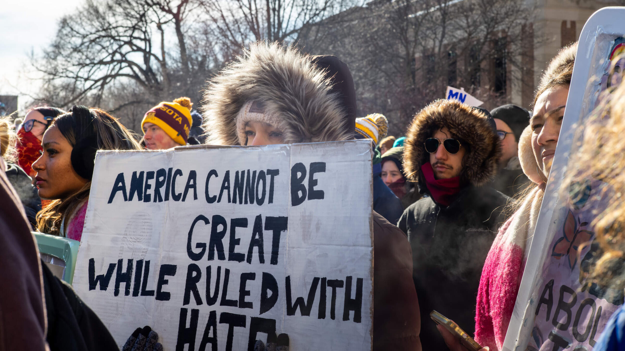 Students protest against ICE during a walkout at the University of Minnesota on Jan. 26.