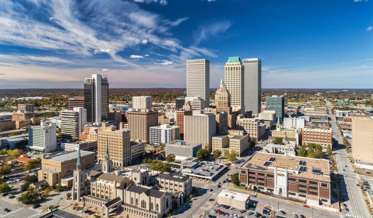 The skyline of downtown Tulsa, Oklahoma.
