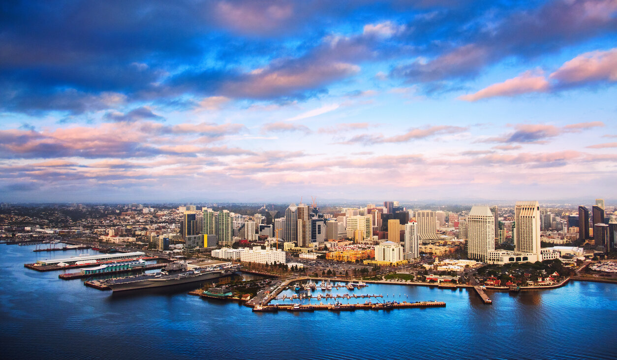 The downtown San Diego skyline.