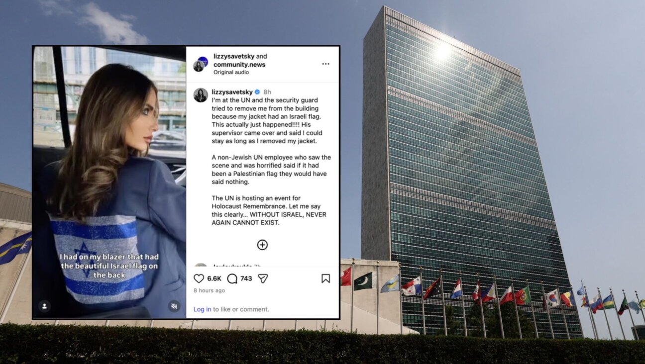 Social media influencer Lizzy Savetsky says she was blocked from entering the United Nations’ Holocaust Remembrance Day event on Jan. 37, 2026 because she wore a blazer with the Israeli flag. 