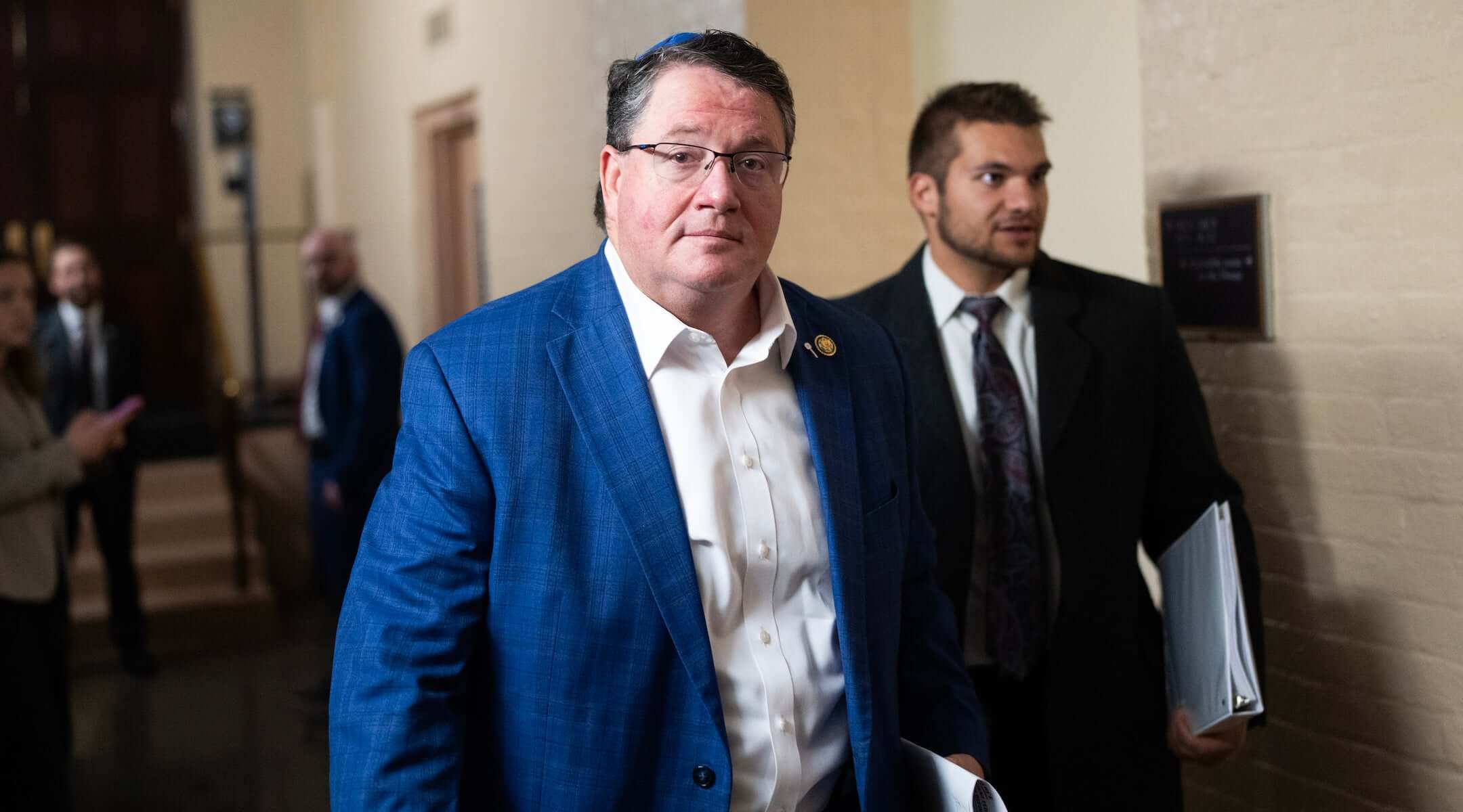 Rep. Randy Fine, R-Fla., leaves a meeting of the House Republican Conference in the U.S. Capitol on Tuesday, November 18, 2025. (Tom Williams/CQ Roll Call)