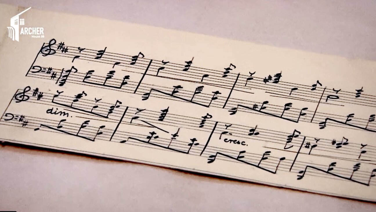 Sheet music of one of the songs performed on Holocaust Remembrance Day, Jan. 27, at the Kennedy Center in Washington D.C.