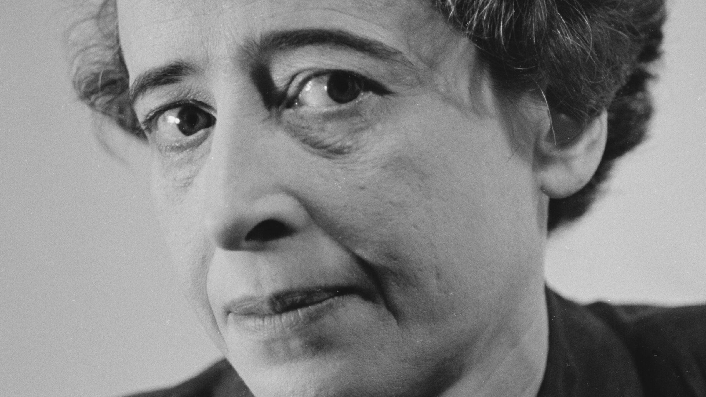 Portrait of German-born American political theorist and author Hannah Arendt, 1949.