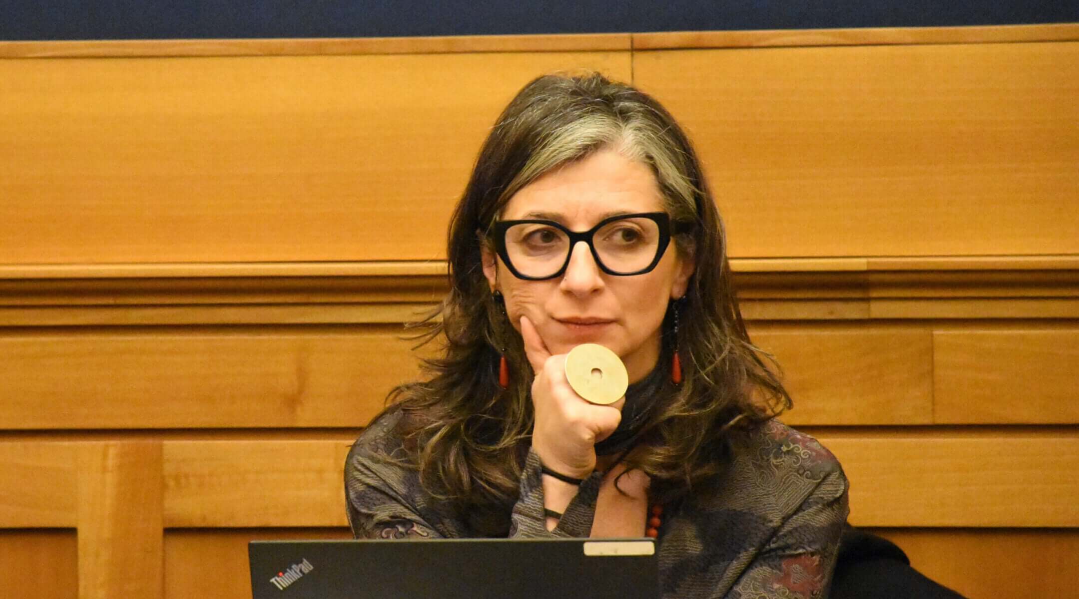 UN Special Rapporteur on Palestine Francesca Albanese holds a press conference at the lower house of the Italian Parliament, the Chamber of Deputies, to present her new report titled “Genocide in Gaza: A Collective Crime,” Feb. 3, 2026. 