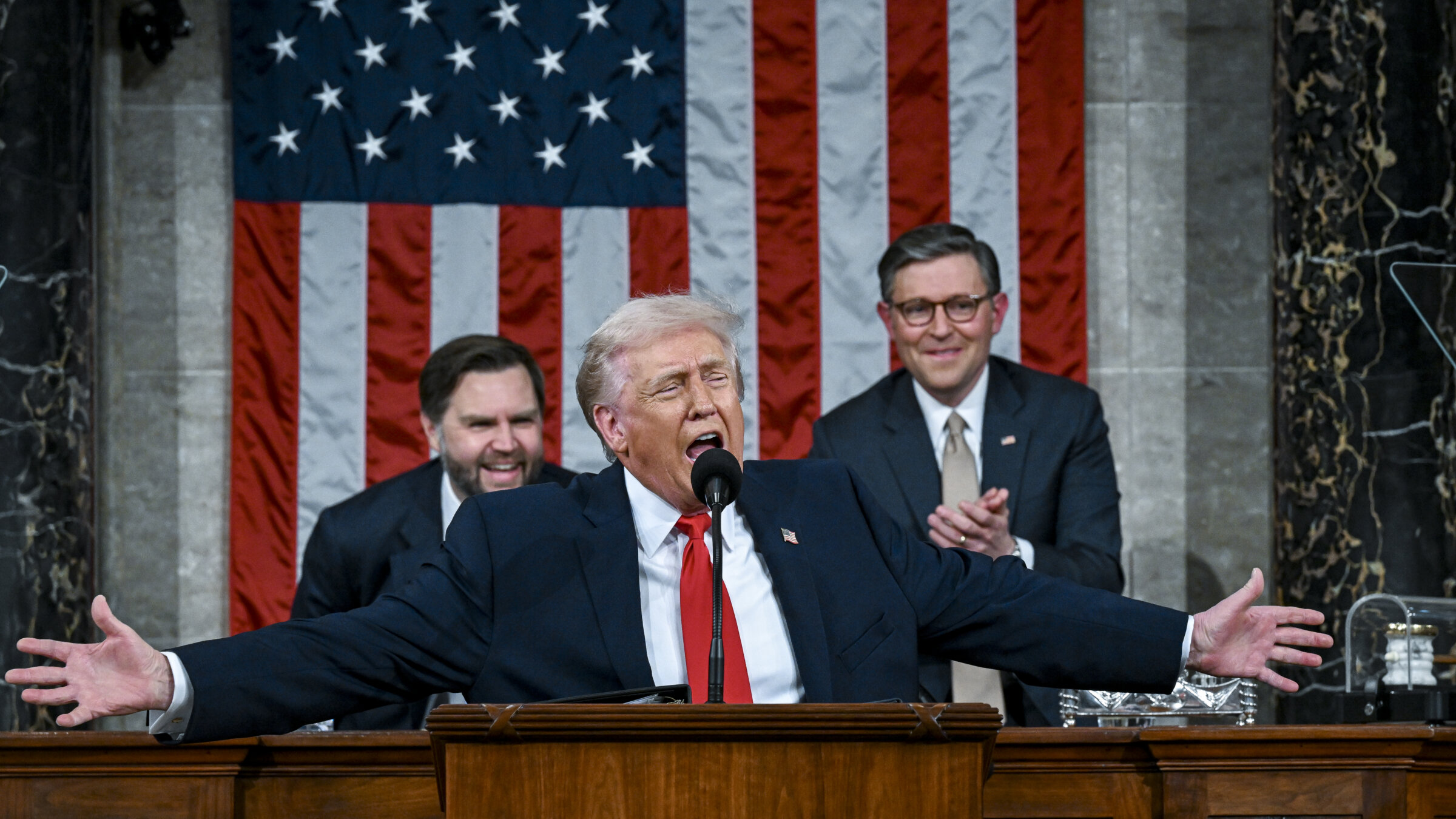 President Donald Trump delivers the State of the Union address during a joint session of Congress in the House Chamber at the Capitol on Feb. 24.