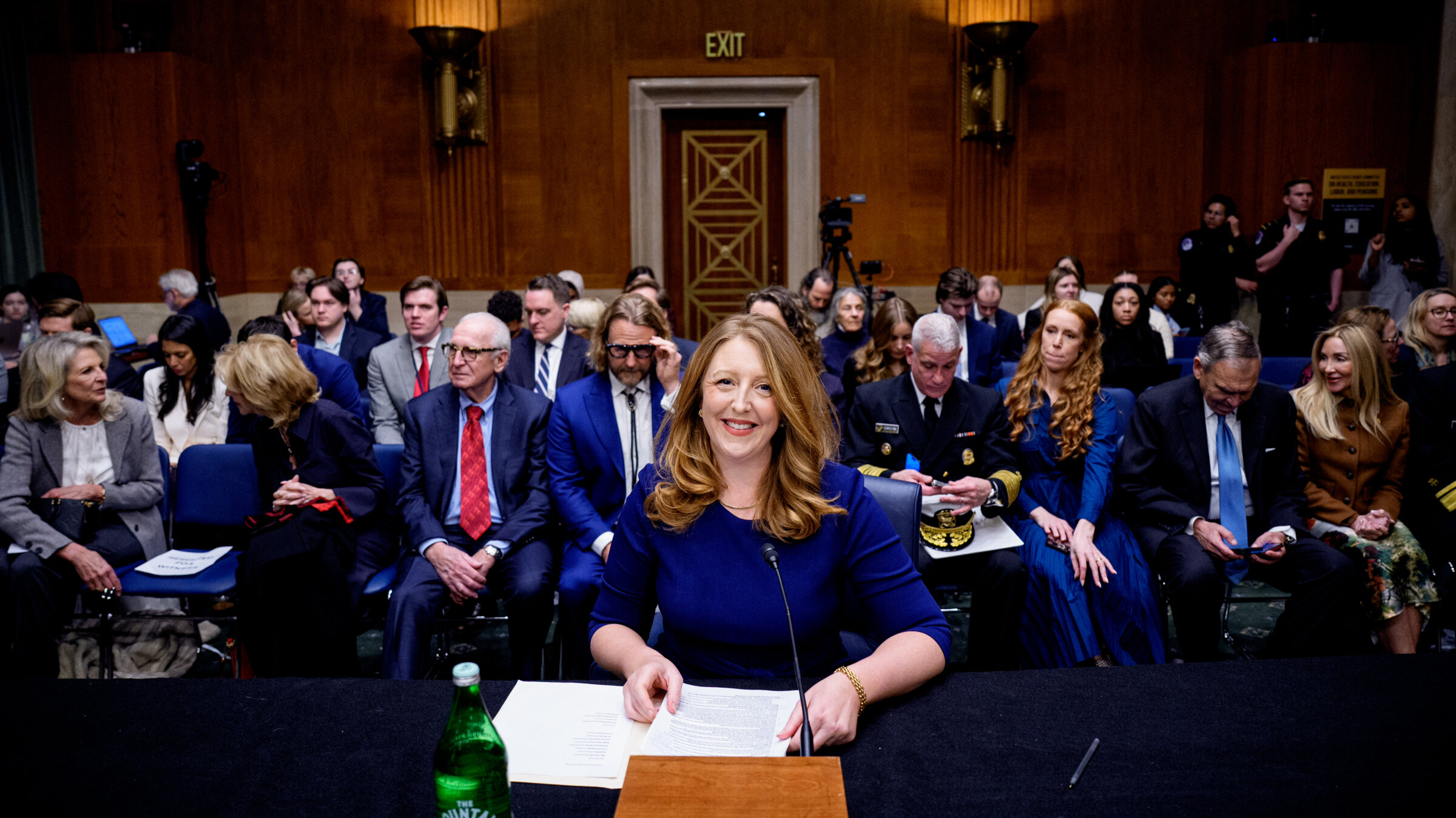 Casey Means, President Trump's nominee for U.S. Surgeon General, at her Senate confirmation hearing on Wednesday.