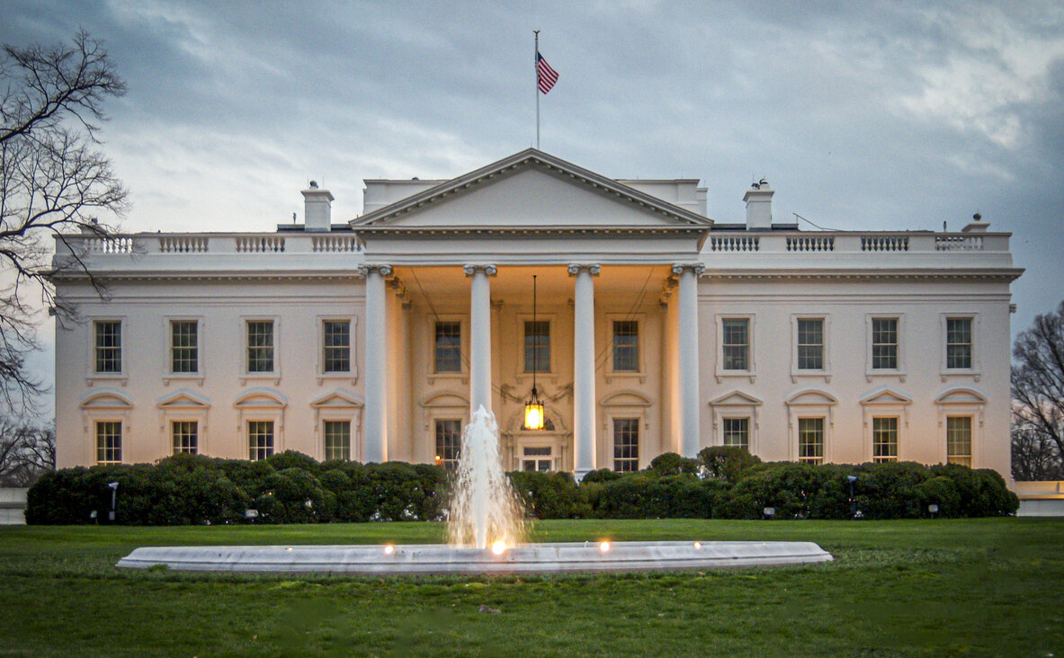 A view of the White House.