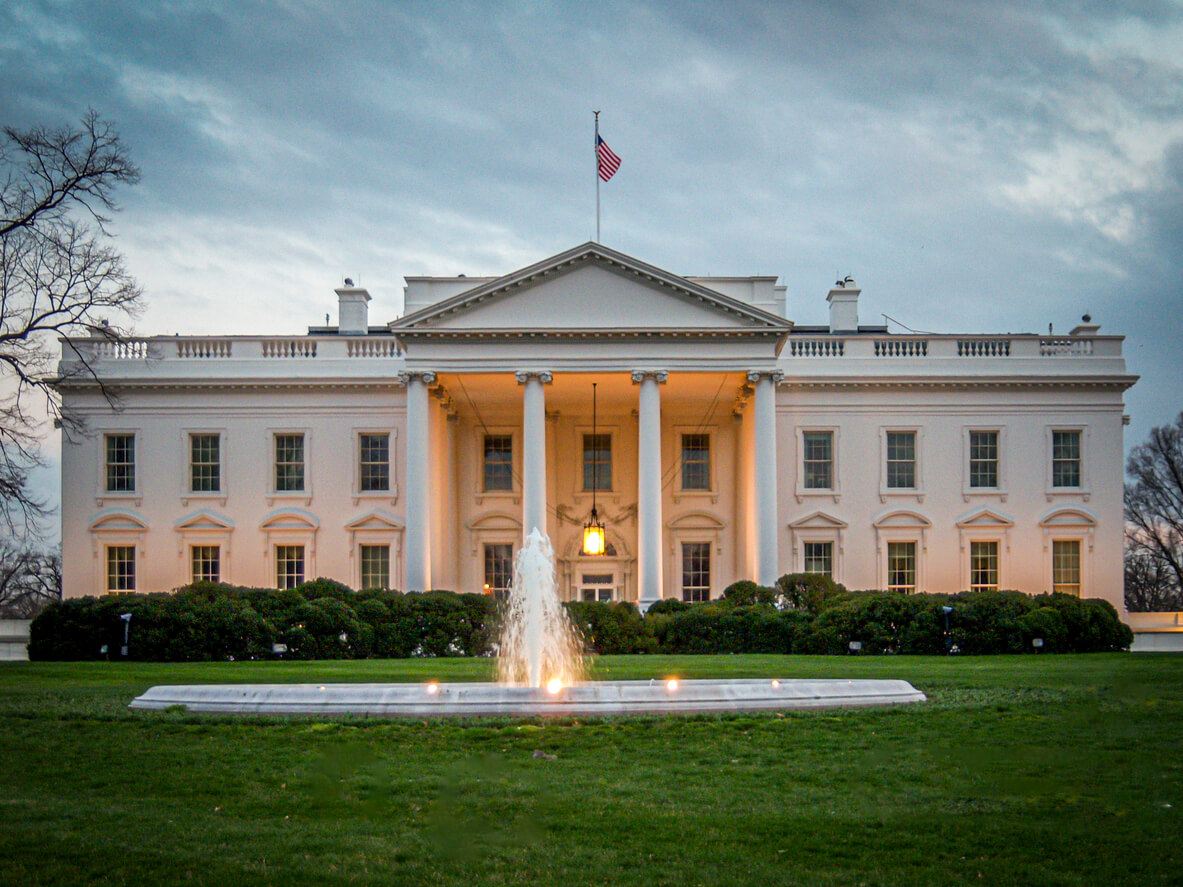 A view of the White House.