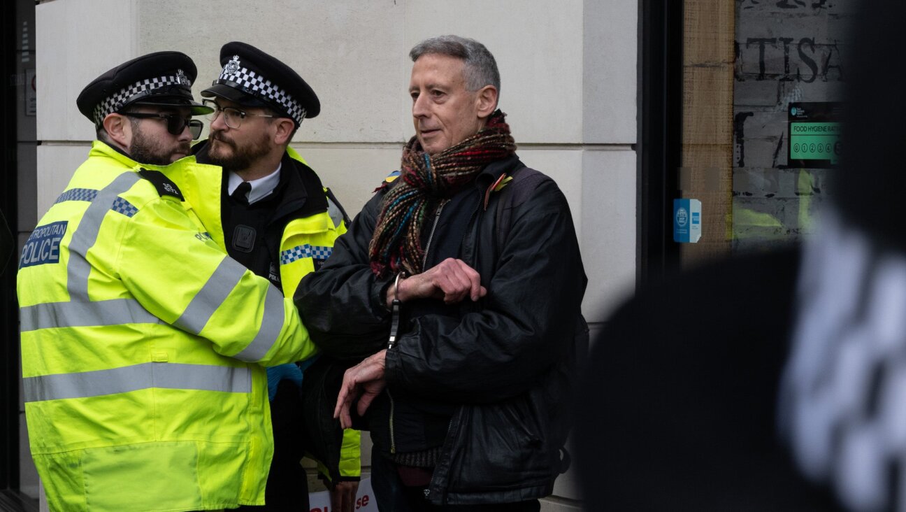 Activist Peter Tatchell is arrested during a pro-Palestinian protest on Jan. 31, 2026 in London, England.