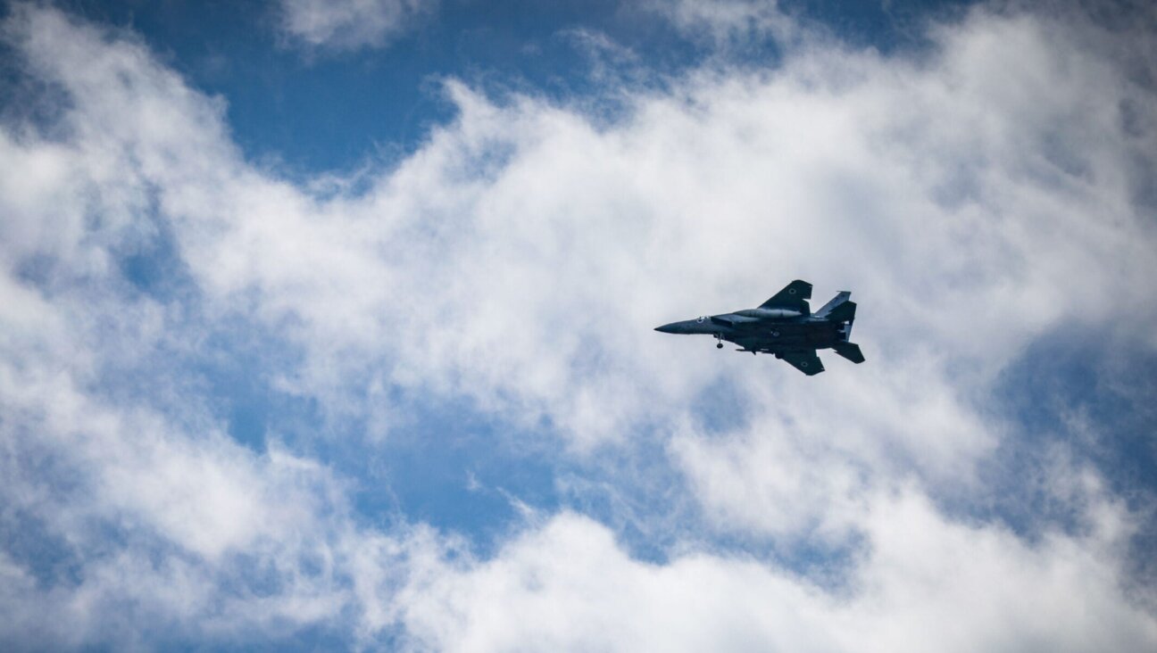 An Israeli Air Force fighter jet flies over central Israel, February 28.