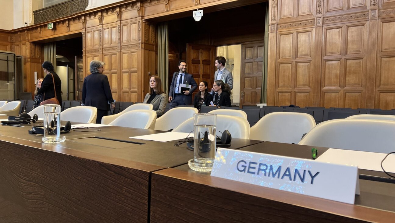 A general view of the court on the day the International Court of Justice is due to rule on a request by Nicaragua to order Germany to stop exporting weapons to Israel and to reverse its decision to stop funding UNRWA, the Hague, Netherlands, April 23, 2024.
