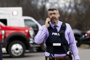 Law enforcement respond near Temple Israel following reports of an active shooter on March 12, 2026 in West Bloomfield, Michigan. 