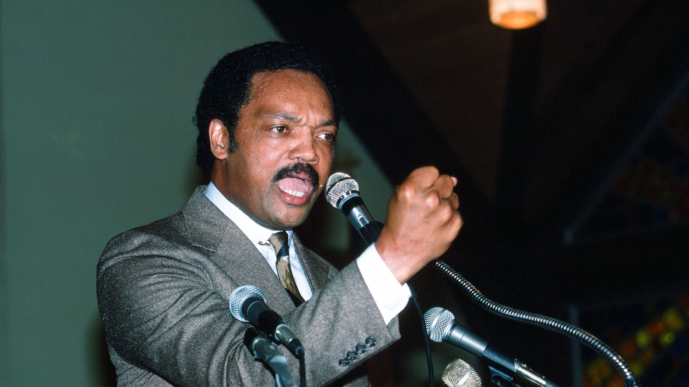 Jesse Jackson on the campaign trail in 1984.