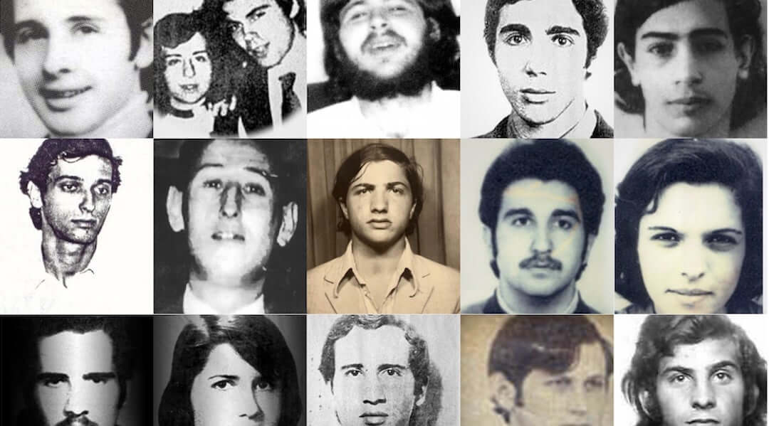A gallery of young Argentinian Jews “disappeared” under the military junta beginning in 1976 is featured on the website of Eduiot, an educational memorial project. Fernando Brodsky is at top right. (Eduiot)