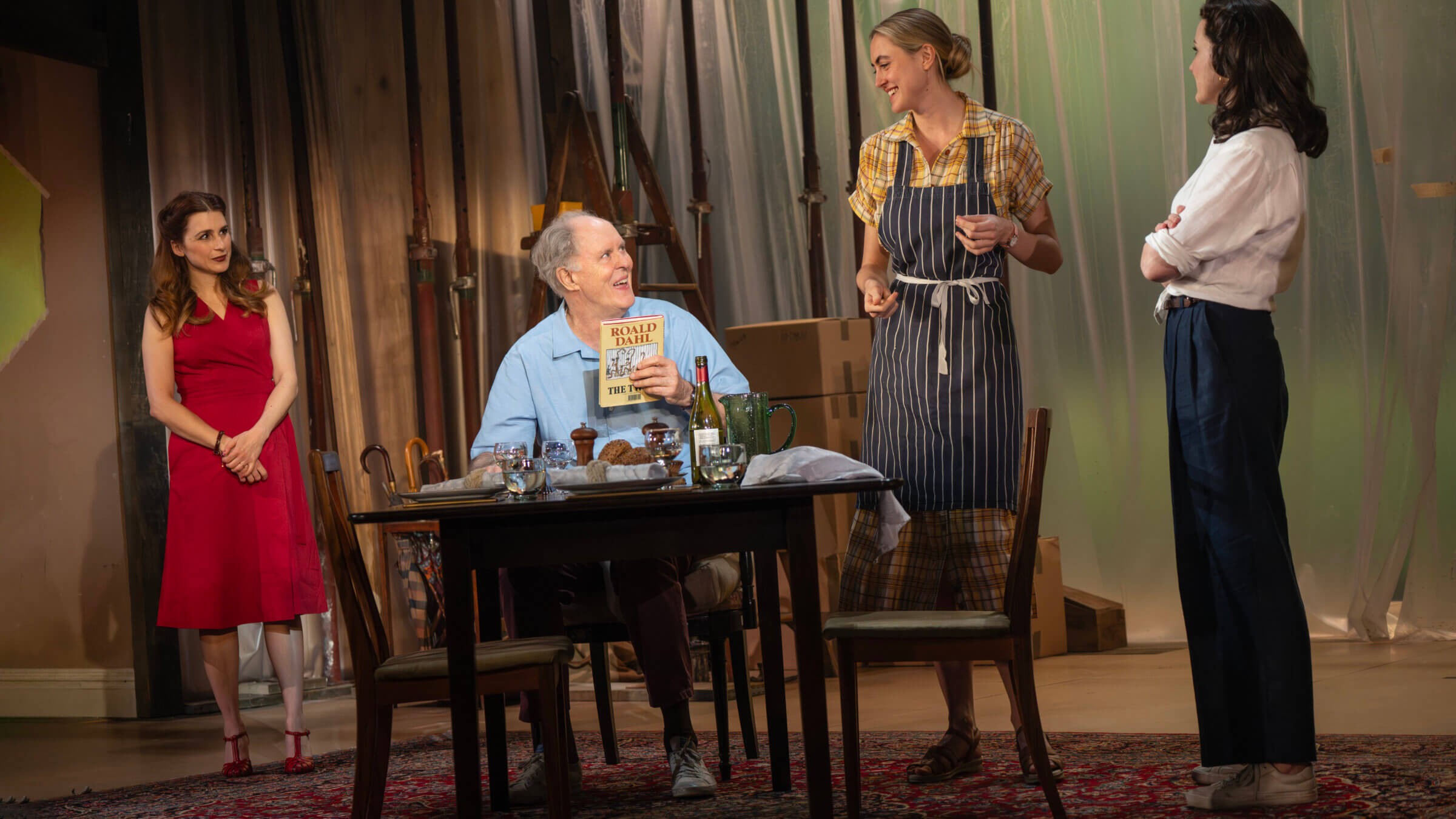 Aya Cash, John Lithgow, Stella Everett, Rachael Stirling in Mark Rosenblatt's <i>Giant</i>.
