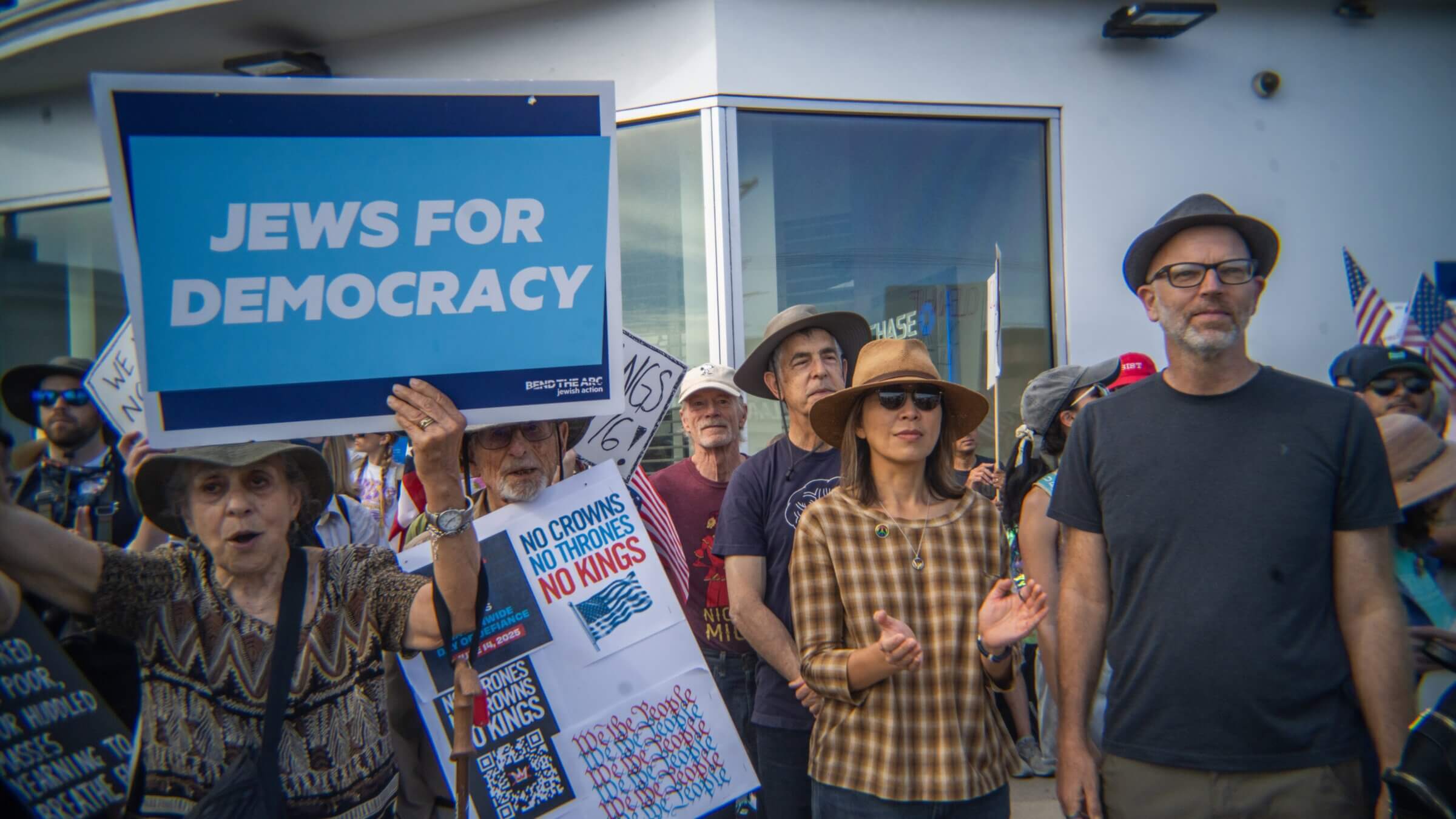 Jewish protesters at a No Kings rally in Los Angeles in 2025.