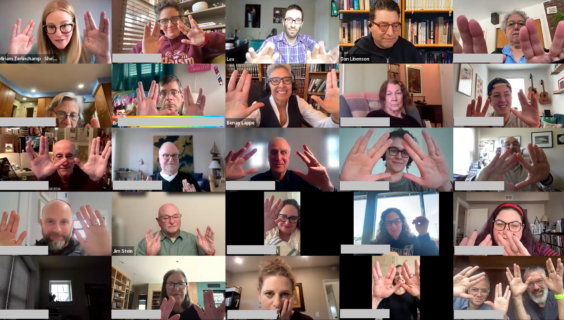 The 'priestly blessing' at a recent Judaism Unbound event