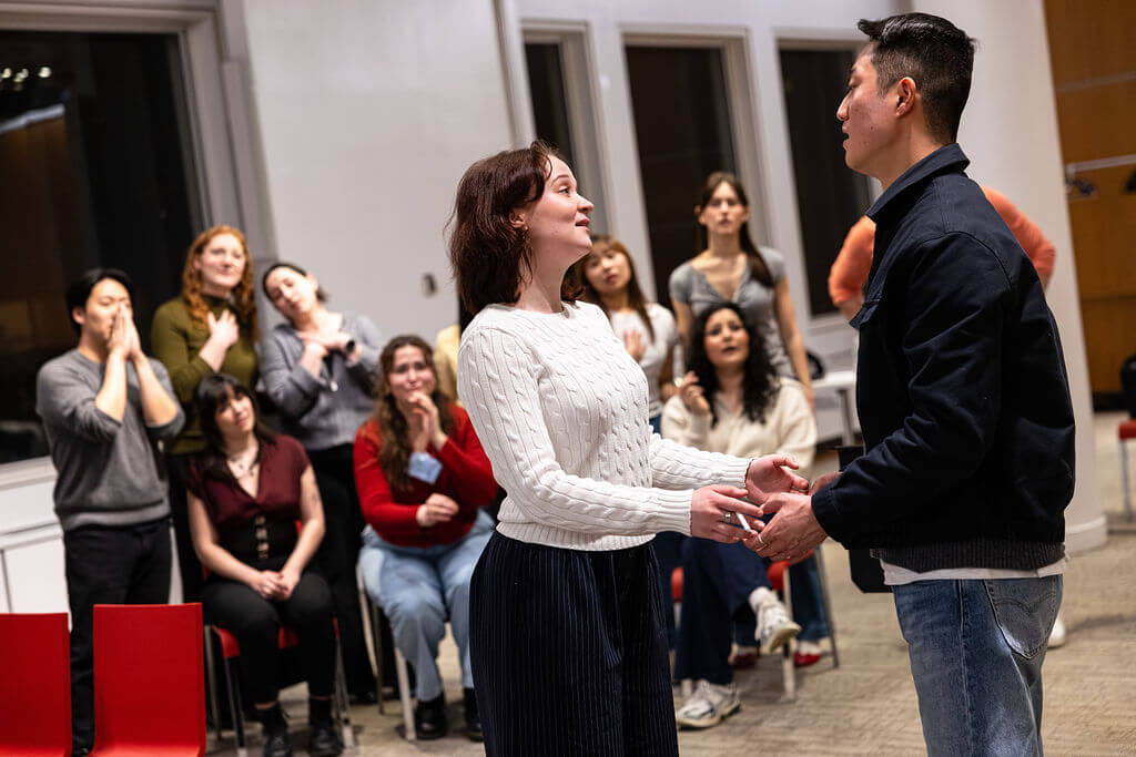 Student performers in Mannes Opera's <i>Silent Serenade.</i>
