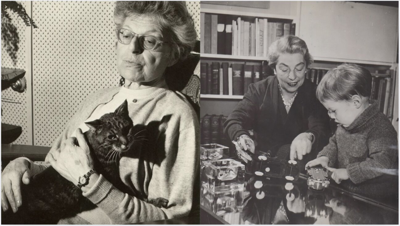 From Left: Marcelle Ségal with her cat; Marcelle Auclair with her grandson Jean-Victor.