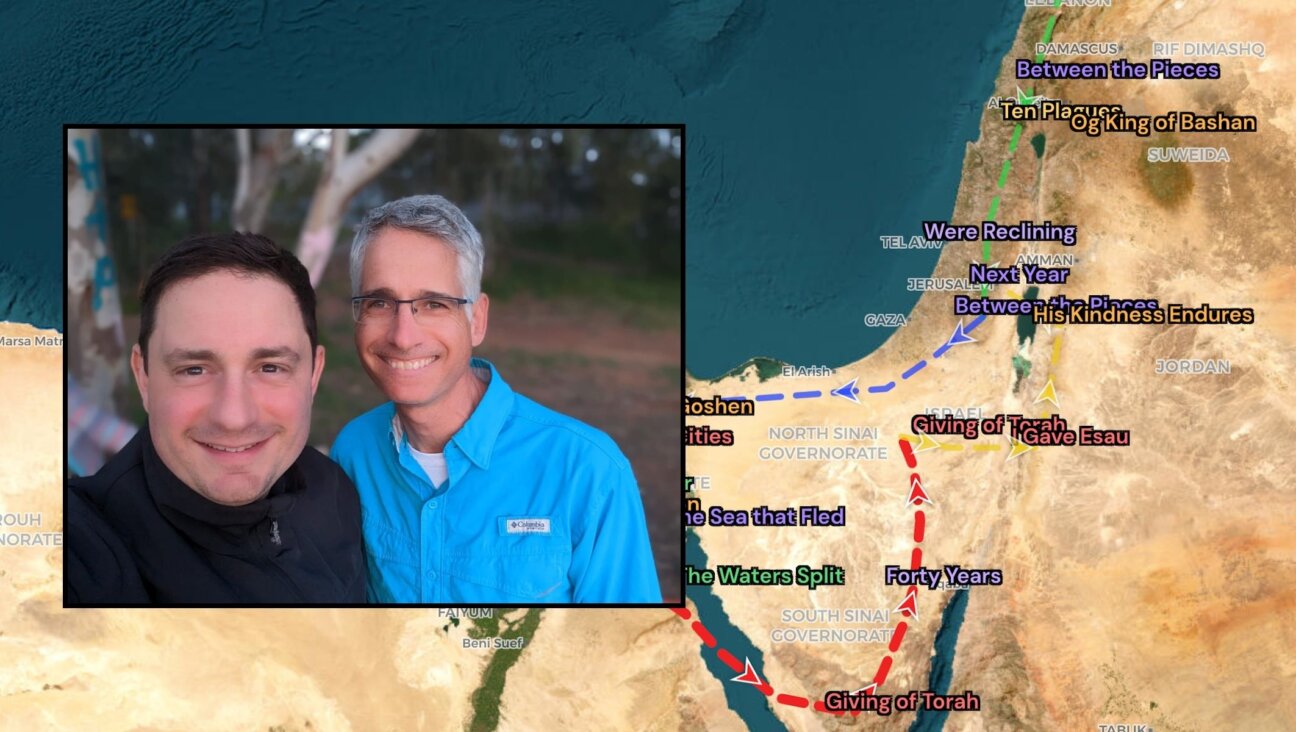 Alon Gildoni, left, and Ron Milo are the creators of “Haggadah on the Map,” which traces the Israelites’ journey as recounted in the Passover story. (Courtesy Alon Gildoni)