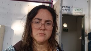 Martine Berkowitz took a selfie after heading to a public shelter when a rocket alarm sounded shortly after she got out of the shower in Israel, on March 4.