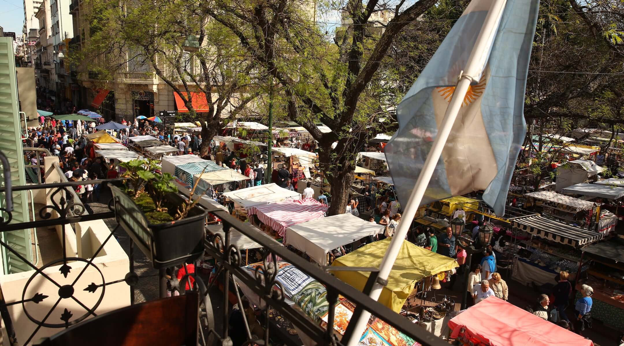General view at Plaza Dorrego in San Telmo on Sept. 8, 2013 in Buenos Aires, Argentina.