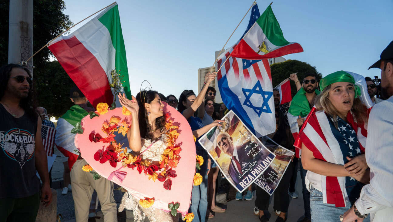Demonstrators in support of a war in Iran at City Hall in Los Angeles, California, US, on Feb. 28.
