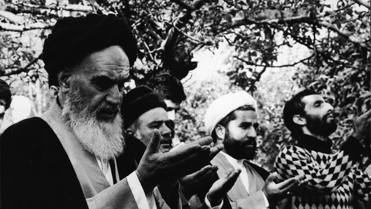 Ayatollah Ruhollah Khomeini, left, near Paris, France on June 11, 1978.