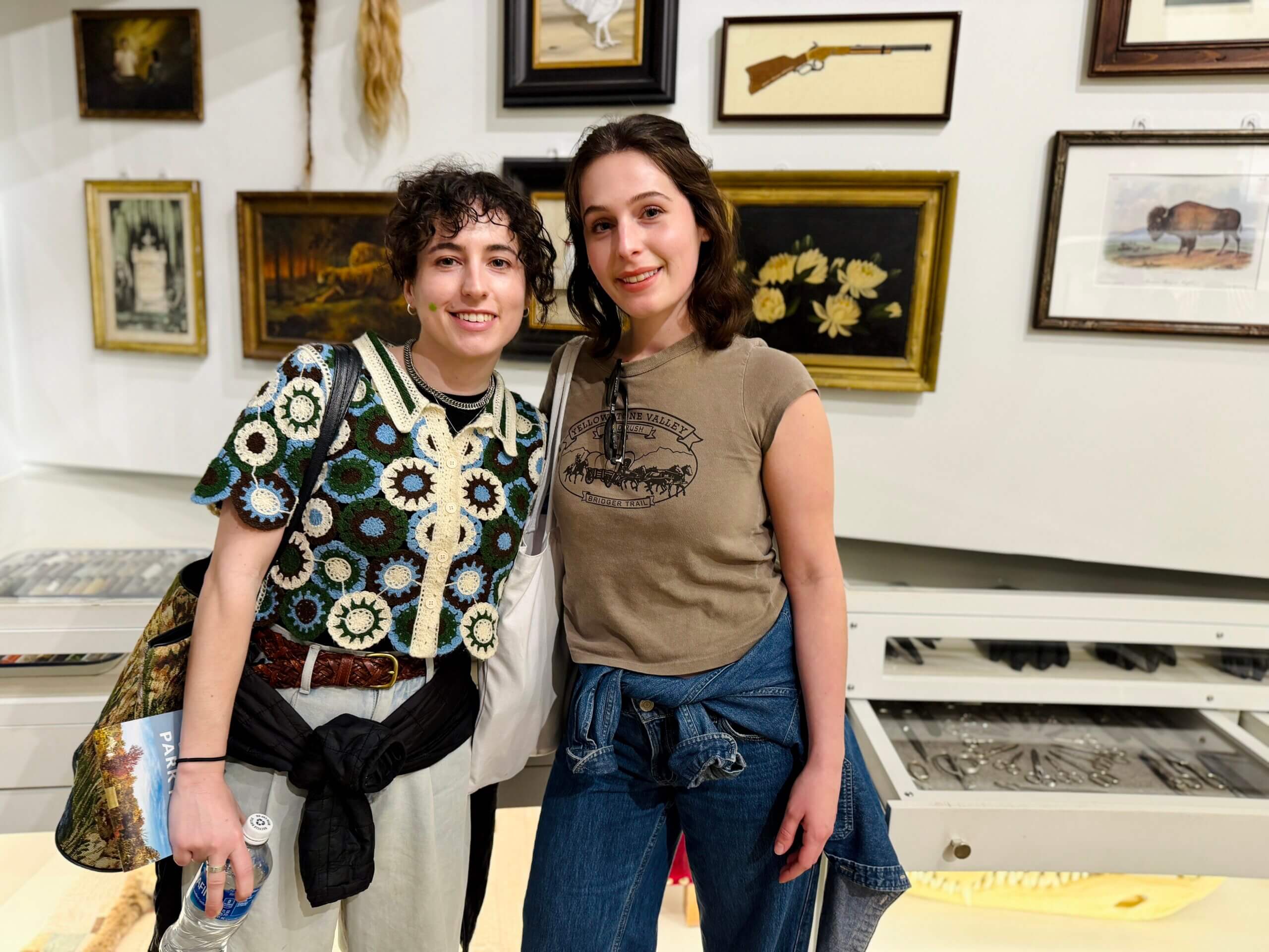 Marisol Karcs, left, and her sister, Morgan Karcs, at the Gathering Place in Tulsa, Oklahoma.