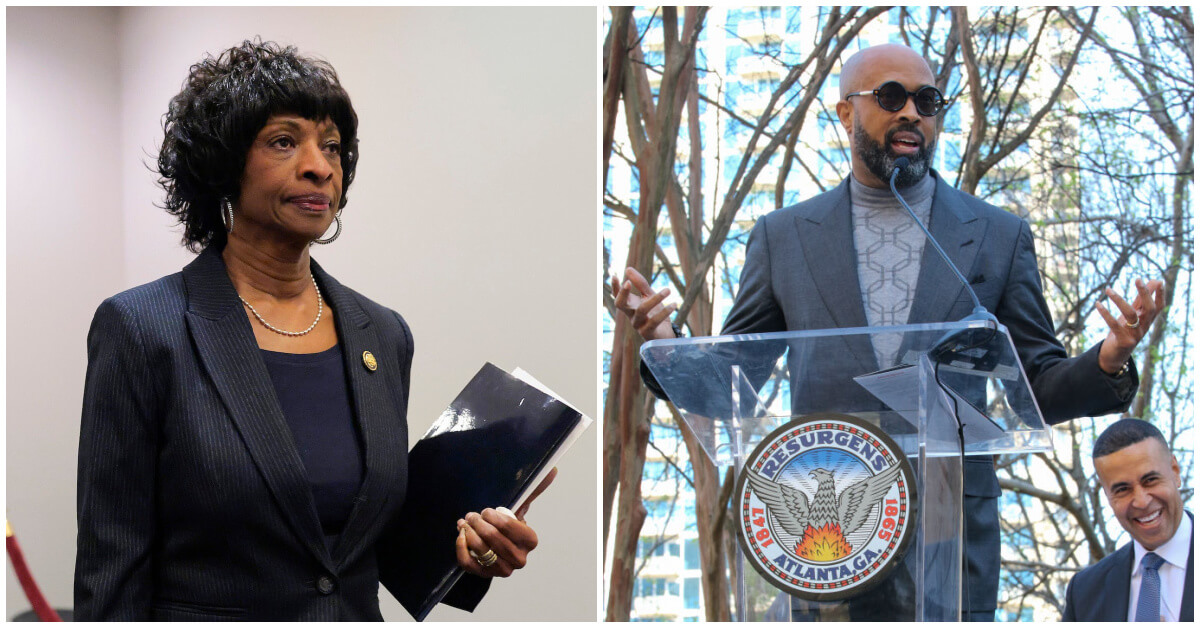 Rep. Valerie Foushee, left, and Rev. Frederick Haynes III.