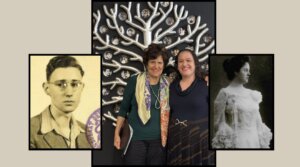 Jewish food writer Joan Nathan (center left) and researcher Moriah Amit learned about the Holocaust histories of Nathan’s relatives, Wolfgang Bernheim (far left) and his grandmother, Marie Bernheim. (Images courtesy Center for Jewish History)