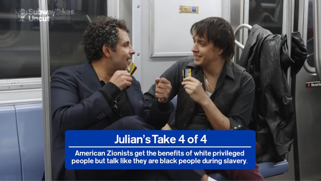 The Strokes frontman Julian Casablancas appears on SubwayTakes. (Screenshot via YouTube)