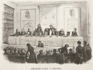 אַבֿרהם שטערן ווײַזט ווי עס פֿונקציאָנירט איינע פֿון זײַנע   רעכן־מאַשינען, , בערך די 1820ער יאָרן, אין וואַרשע