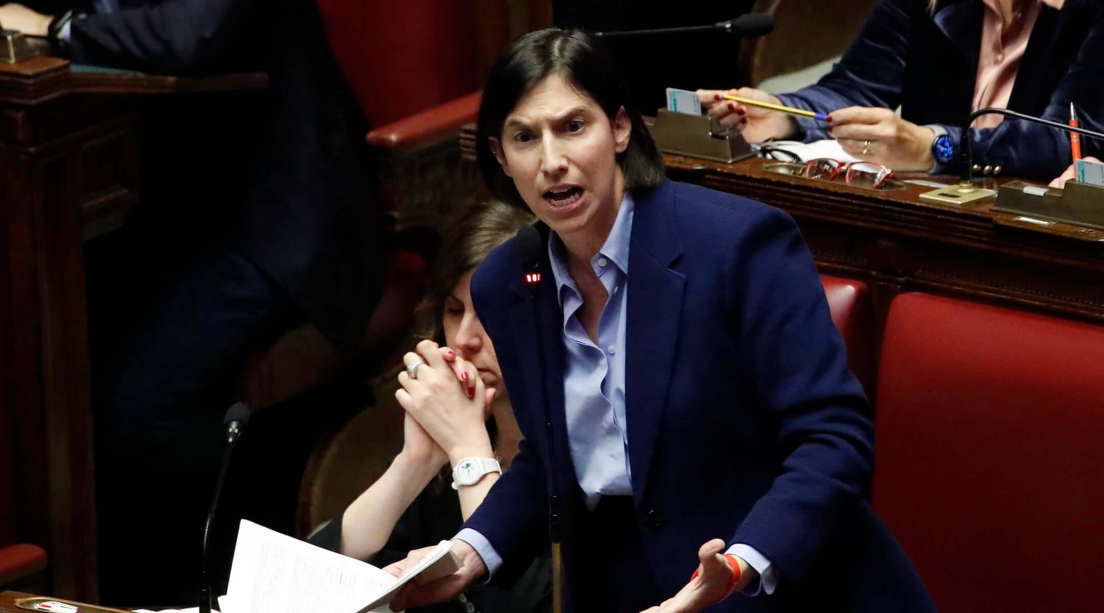 Democratic Party Secretary Elly Schlein during the Prime Minister’s briefing on the government’s action in the Chamber of Deputies in Rome on April 9th, 2026.
