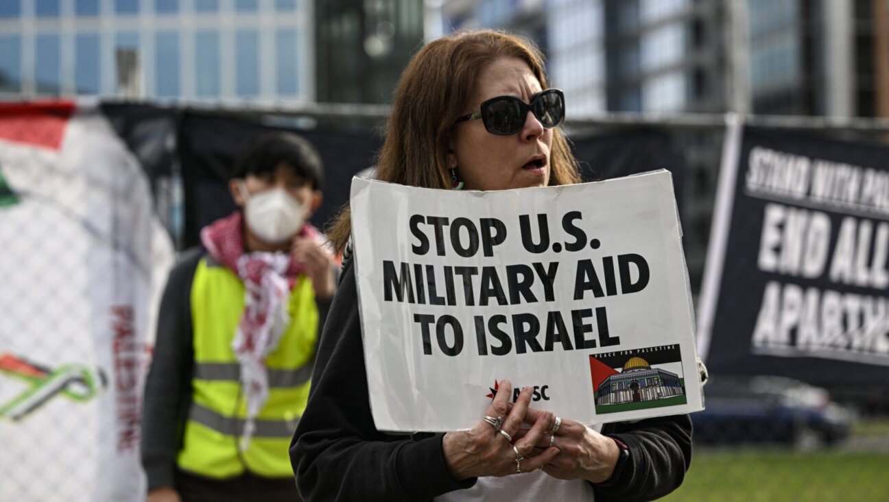 Protesters demonstrate outside the headquarters of AIPAC, the American Israel Public Affairs Committee in Washington, D.C., March 13, 2024. 