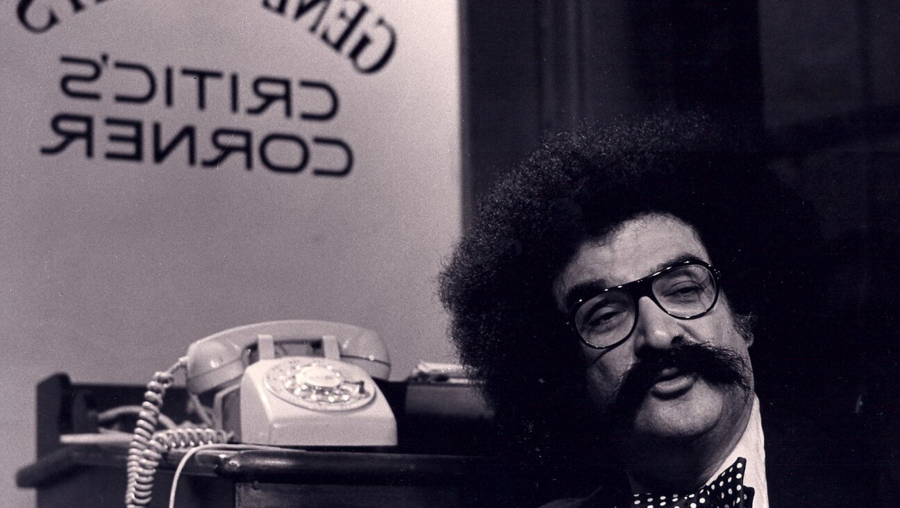 Gene Shalit, during his 'Critics Corner' segment, on the 'Today Show' set at NBC Studios, New York, New York, 1970s. 