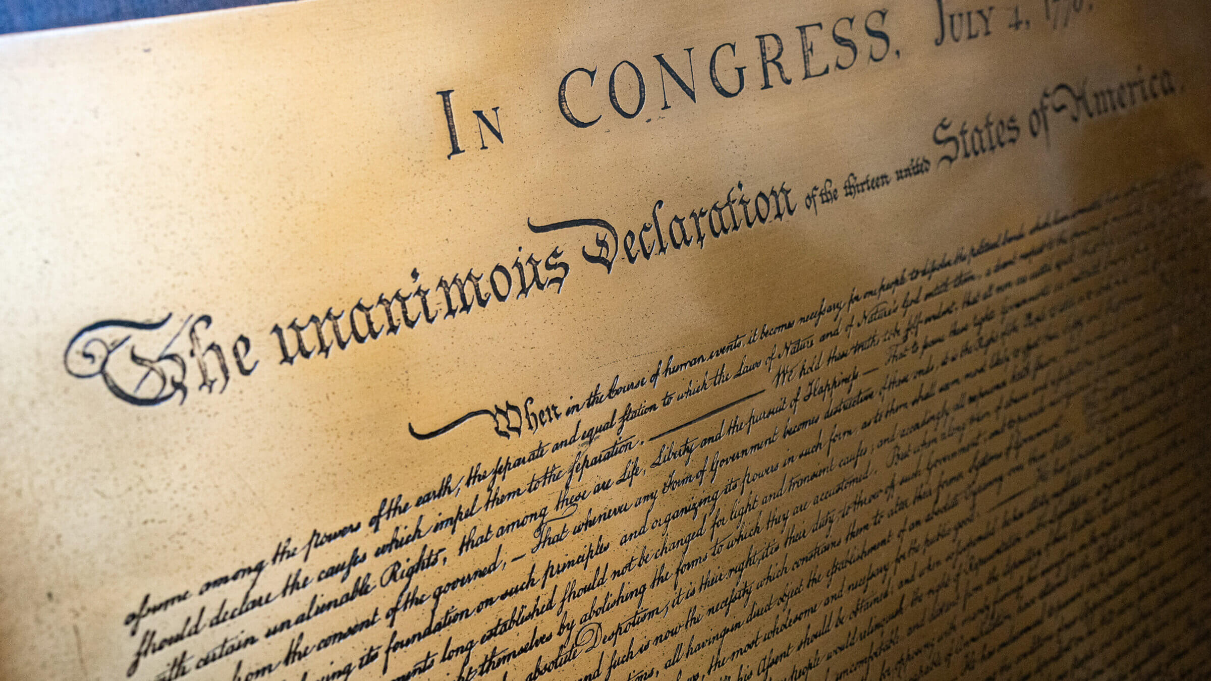 An engraving of the US Declaration of Independence in the Rotunda of the US Capitol in Washington, DC, US, on Monday, June 23, 2025.