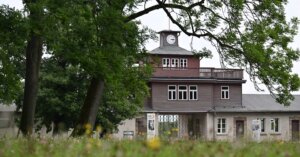 The entrance to the Buchenwald Concentration Camp Memorial, July 30, 2025.