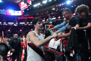 PORTLAND, OREGON - APRIL 10: Deni Avdija averaged 24.2 points, 6.9 rebounds and 6.7 assists in his All-Star sixth season.