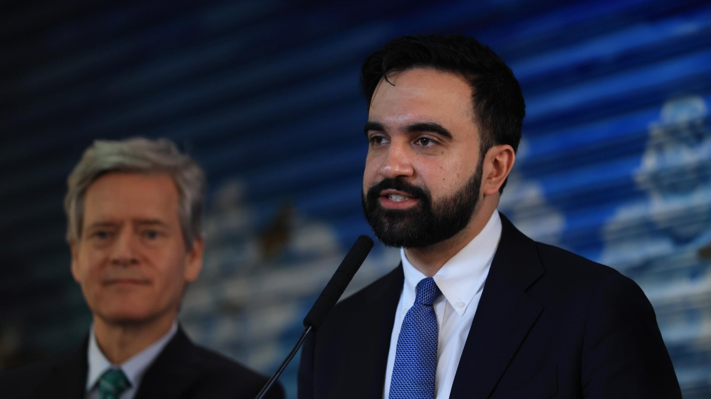 New York City Mayor Zohran Mamdani and Manhattan Borough President Brad Hoylman-Sigal on April 14. 