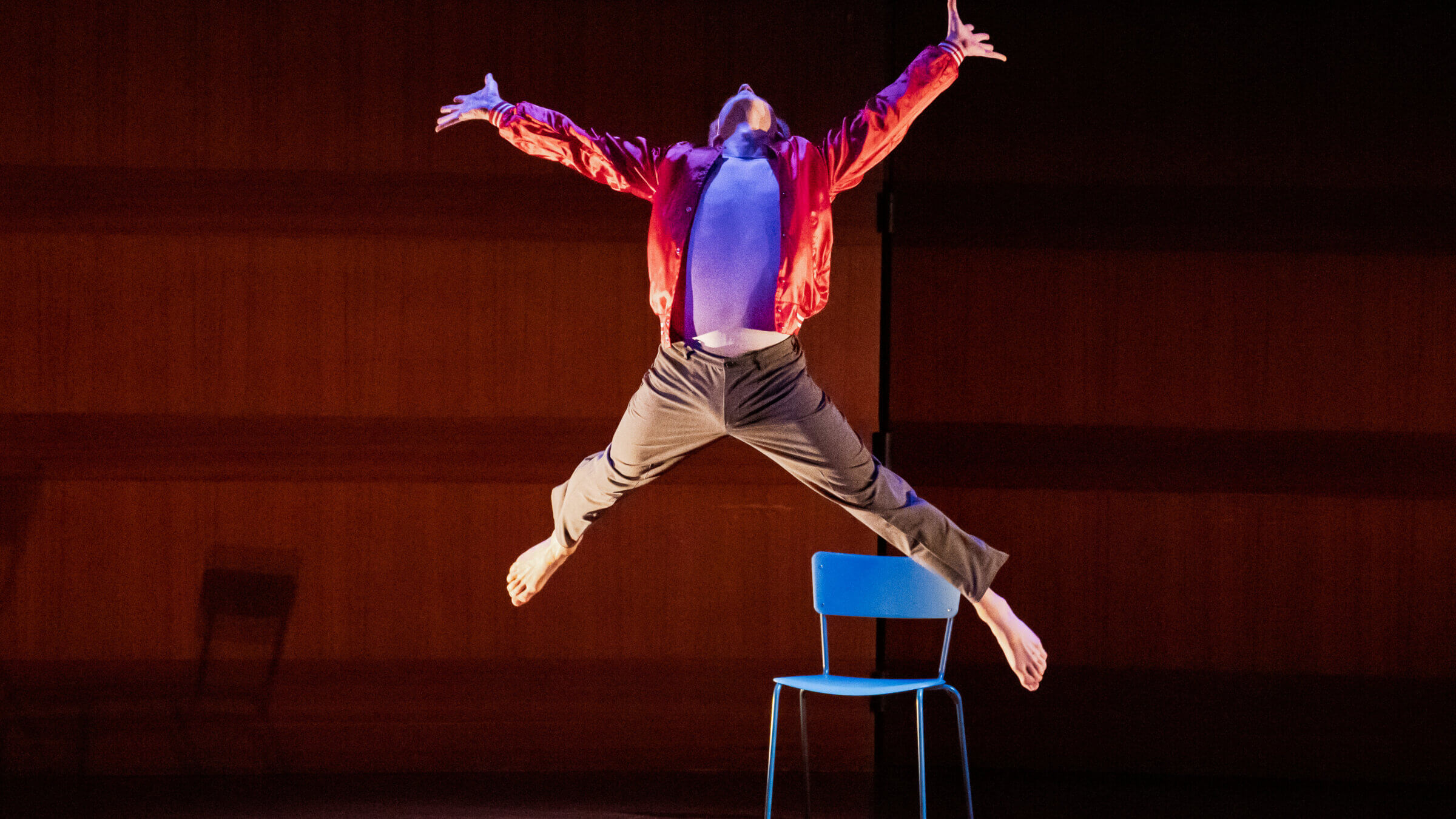 Brad Orego performing in Anna Sokolow's 'Rooms' at the Museum of Jewish Heritage.