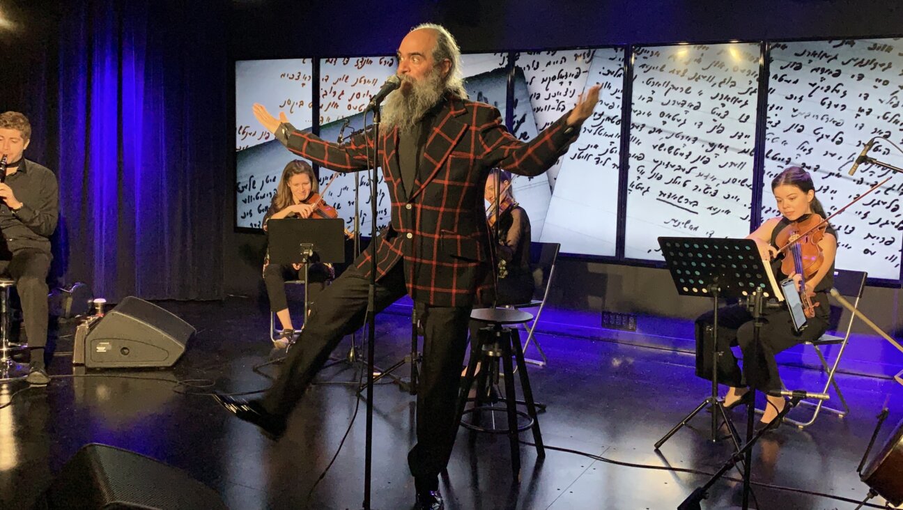 Russian singer Psoy Korolenko, during a recording session for the album