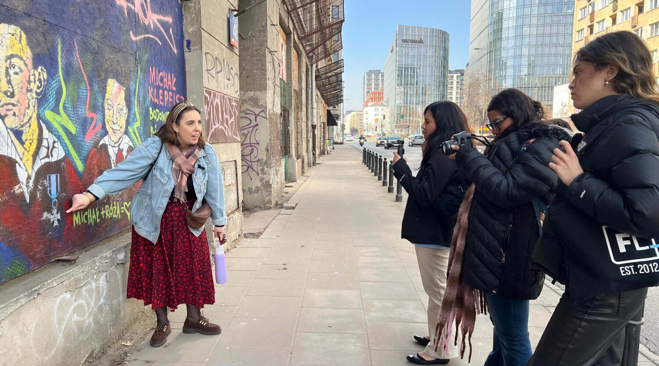 Student journalists on a tour of Poland learn about Holocaust history, March 2026.
