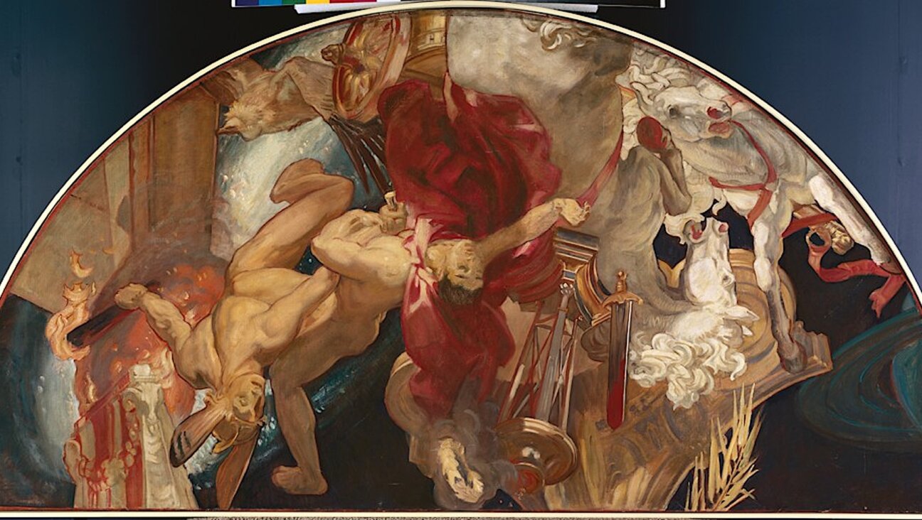 וואַסערפֿאַרב־בילד פֿון גוג און מגוג, געמאָלט פֿון דזשאָן סינגער סאַרזשענט, אינעם 19טן י״ה
