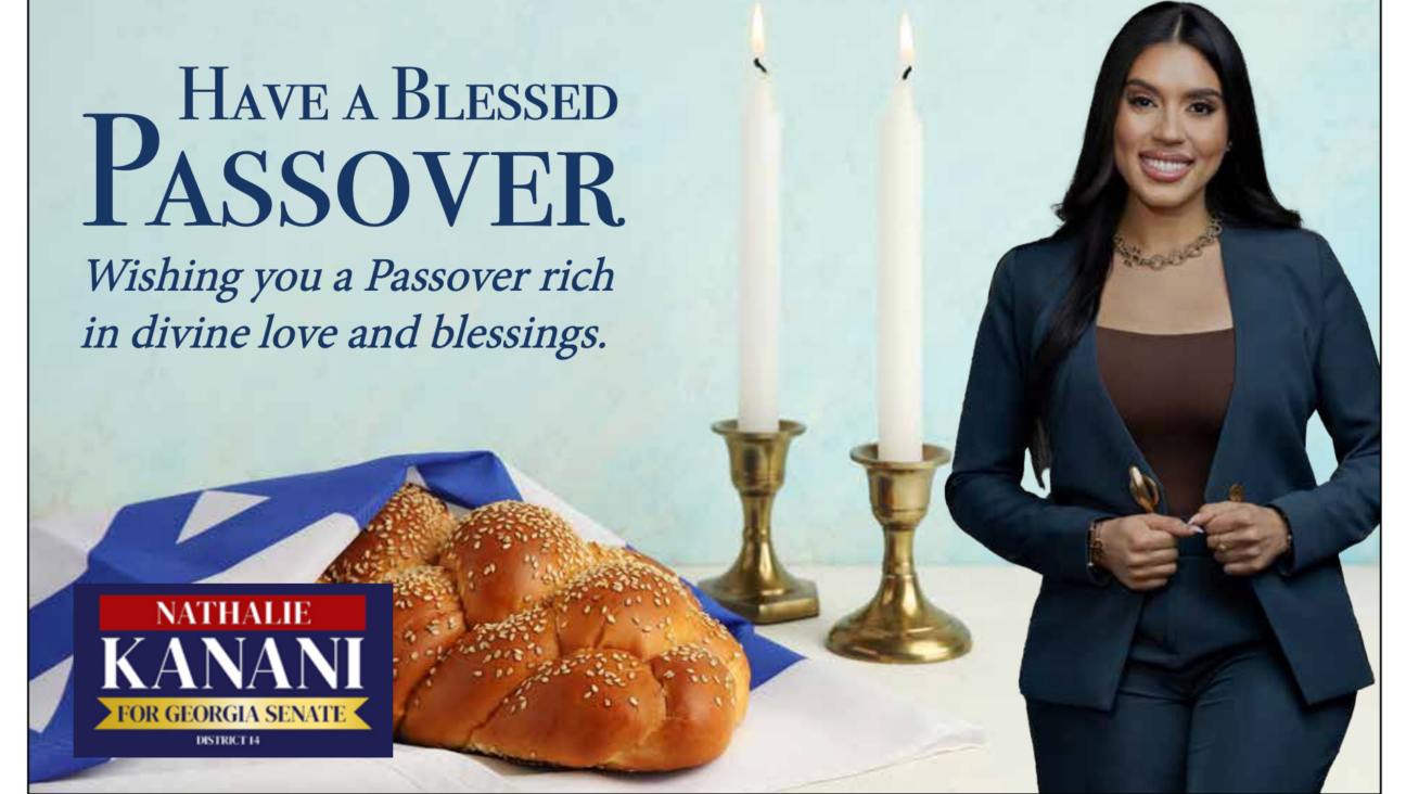 A Passover ad placed by the Georgia state senate campaign of Nathalie Kanani in the Atlanta Jewish Times drew criticism for showing a challah.