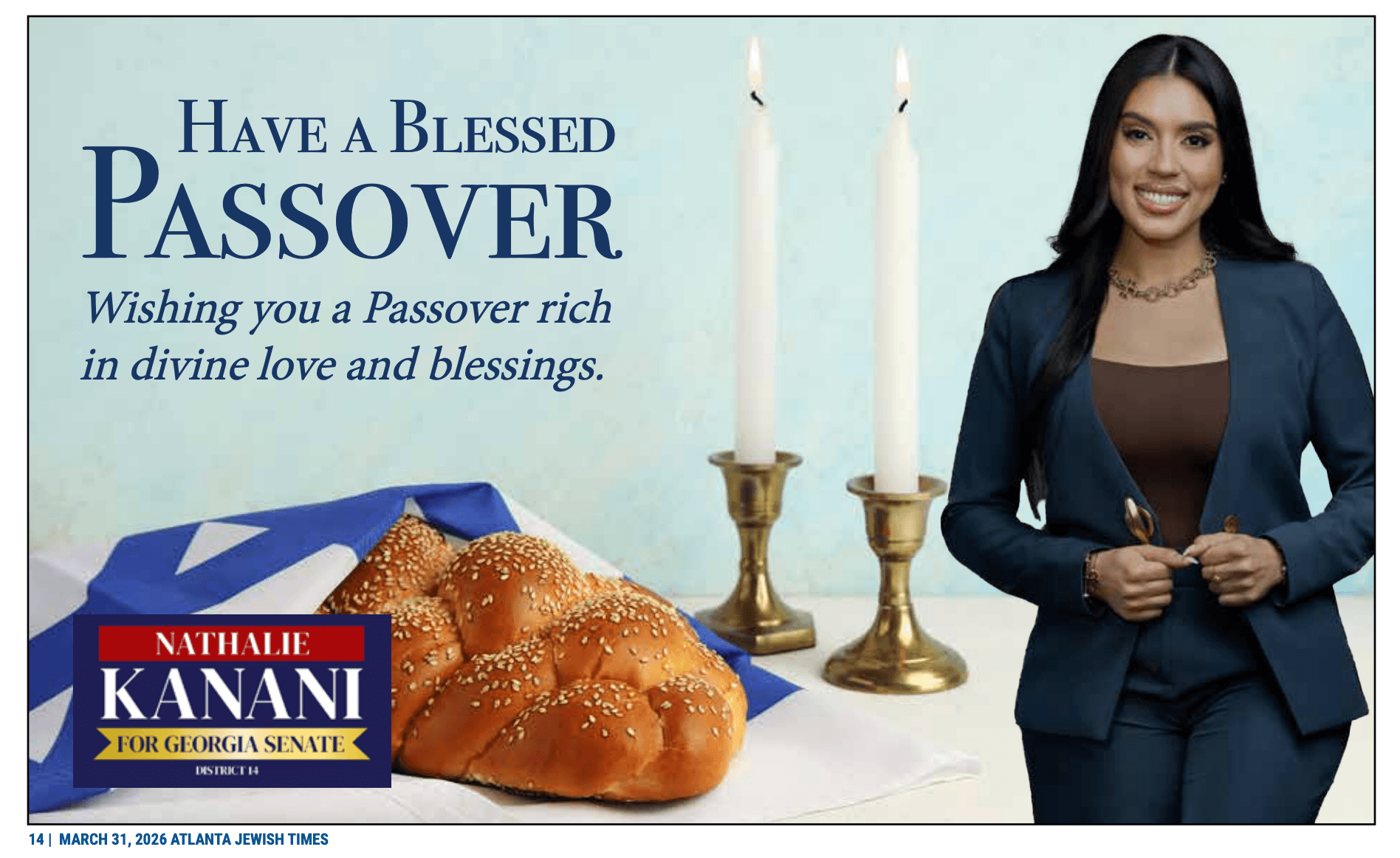 Georgia political candidate apologizes for Passover ad that featured challah