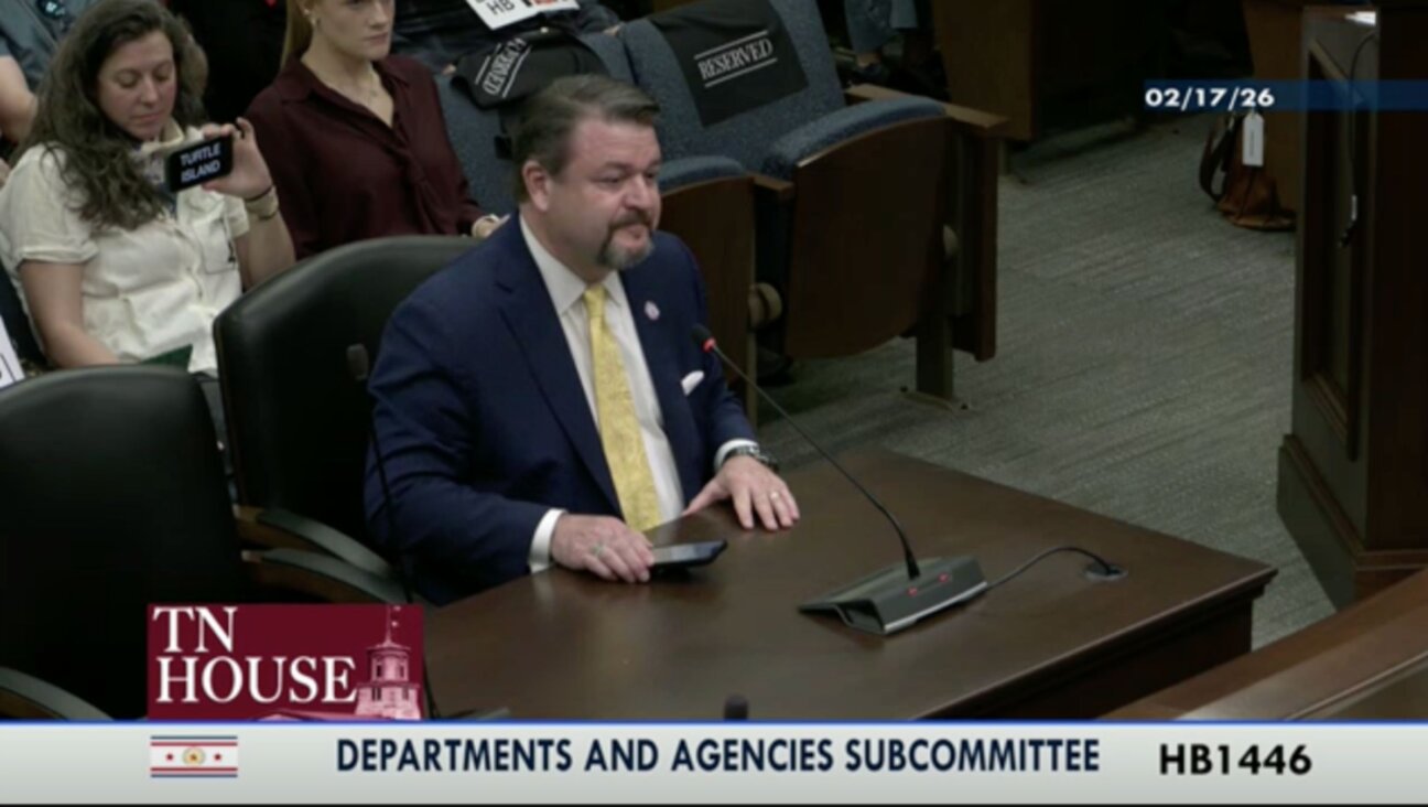 Jason Rapert, founder of the National Association of Christian Lawmakers, testifies before the Tennessee state house.