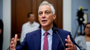 Former U.S. Ambassador to Japan Rahm Emanuel speaks during a House Select Committee on the Chinese Communist Party hearing on Capitol Hill July 23, 2025 in Washington, DC. (Andrew Harnik/Getty Images)