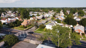 A view of a neighborhood on Long Island.